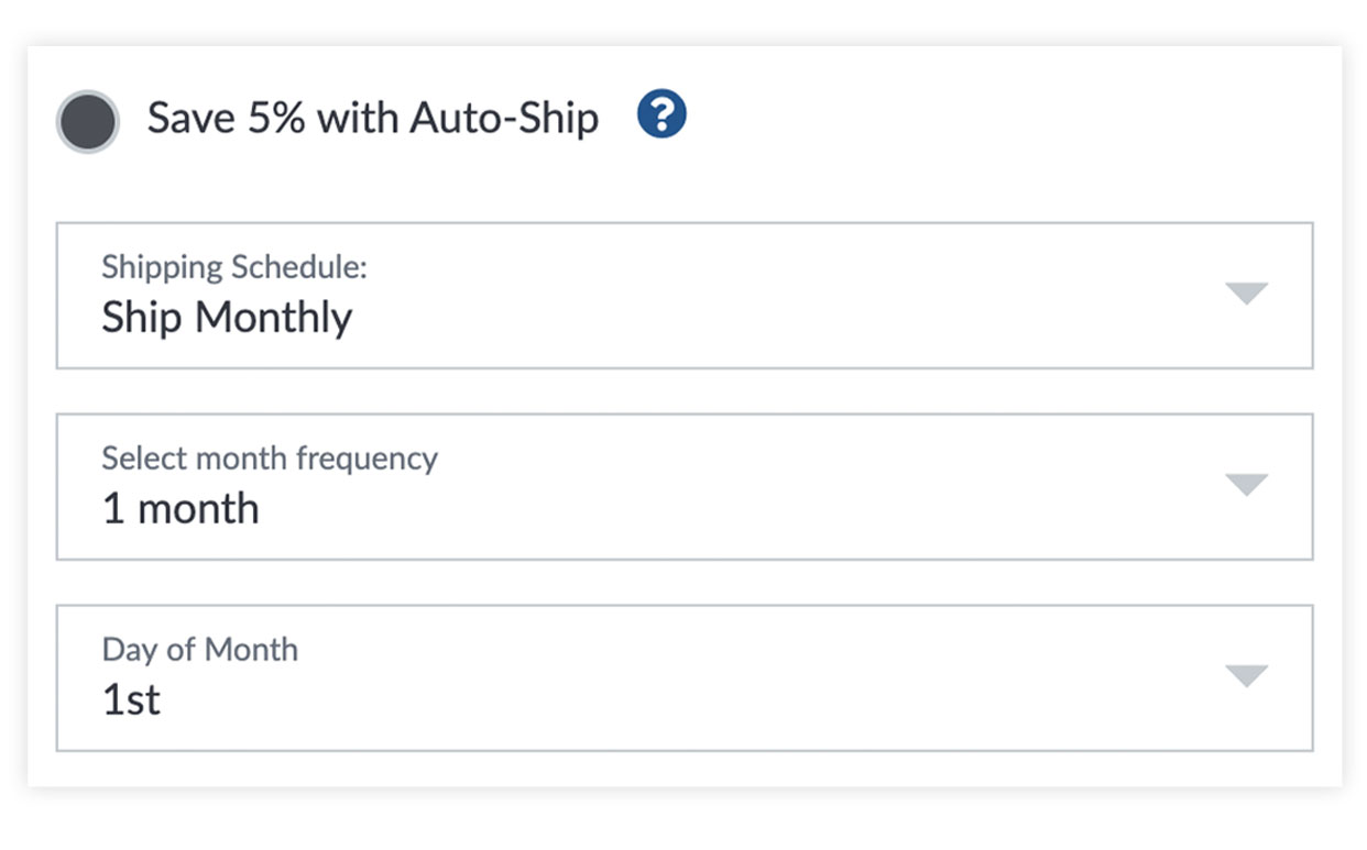 NorthShore Auto-Ship Step 1 screenshot with cart