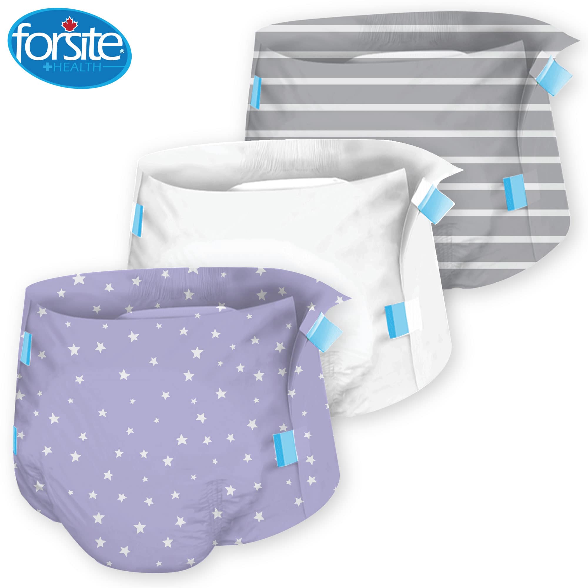 Forsite AM:PM Briefs Printed Adult Diapers