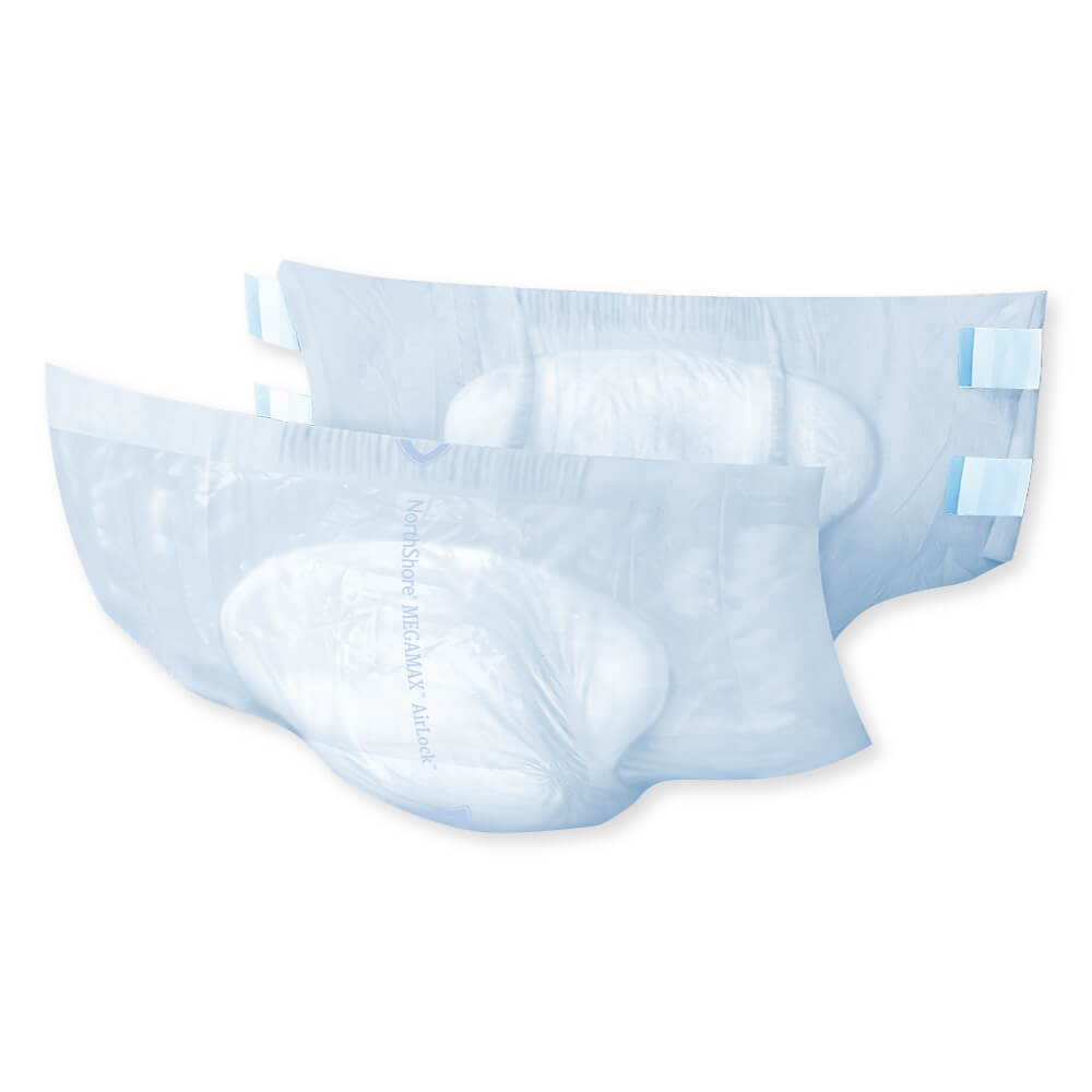 NorthShore MegaMax AirLock Breathable Diaper Style Briefs with Tabs