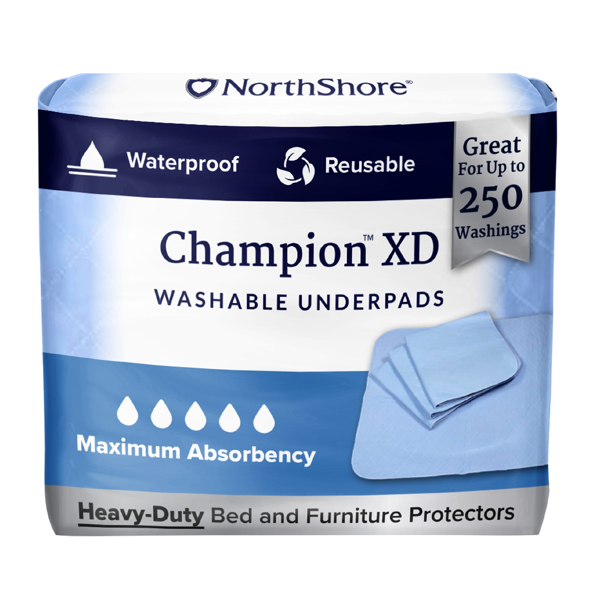 NorthShore Champion XD Premium Washable Bed Protectors (Underpads)